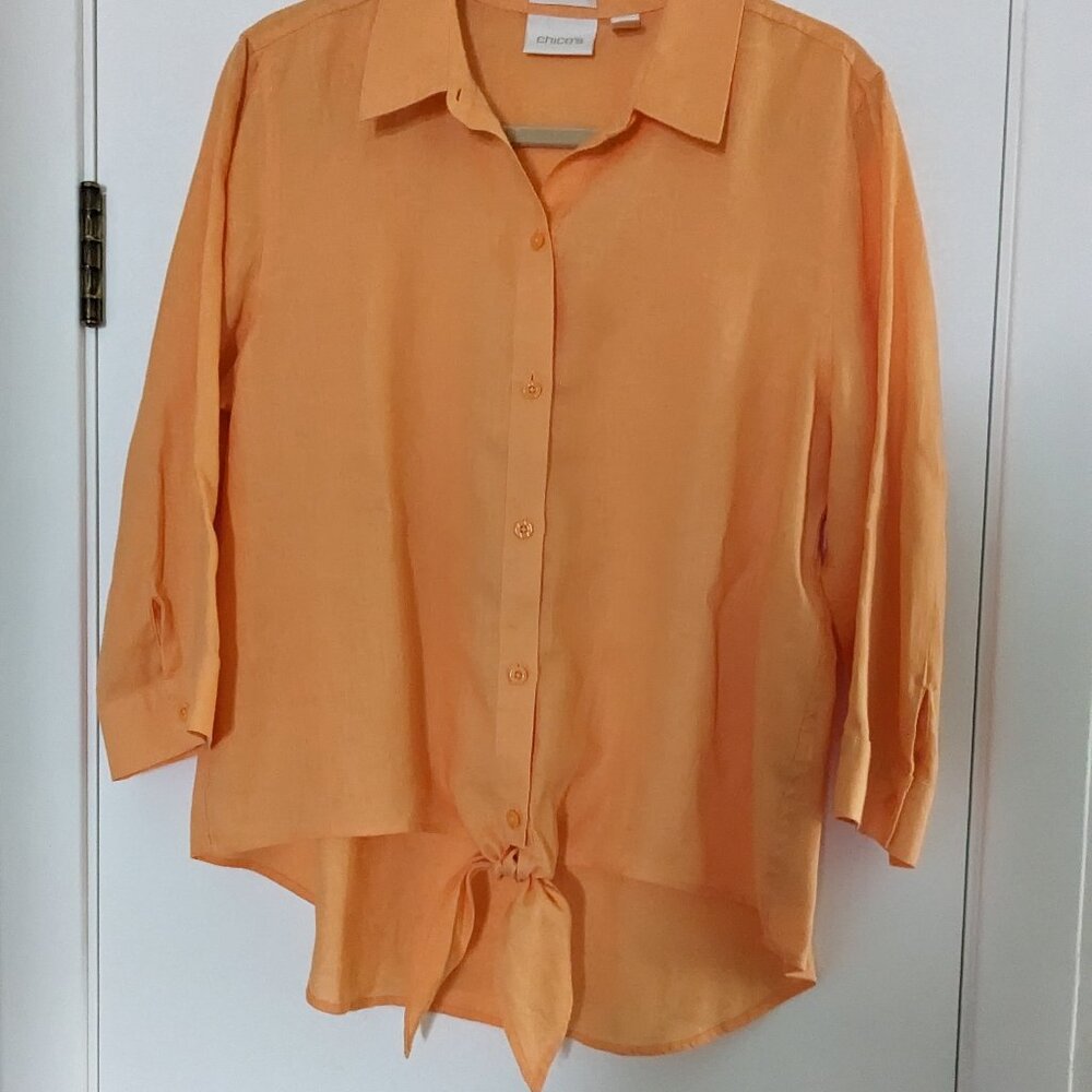 Chico's Orange Linen Shirt